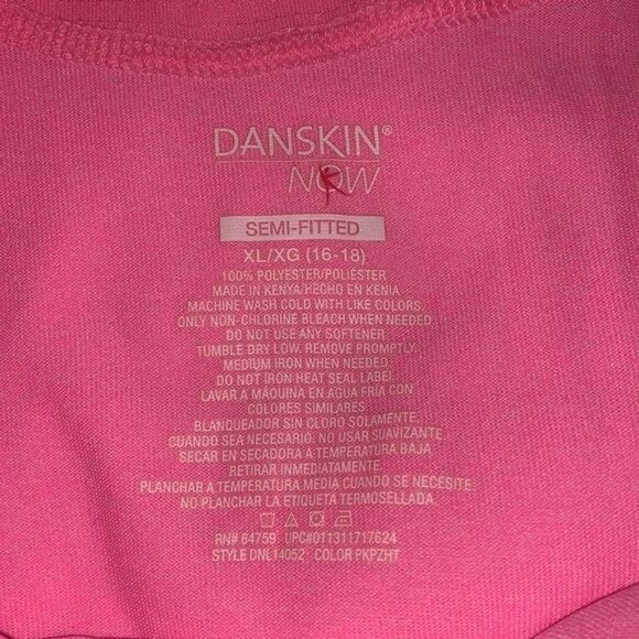 Danskin Now Pink Racerback Tank Top XL/XG 16-18 Semi-Fitted Lightweight Polyeste - Picture 2 of 10